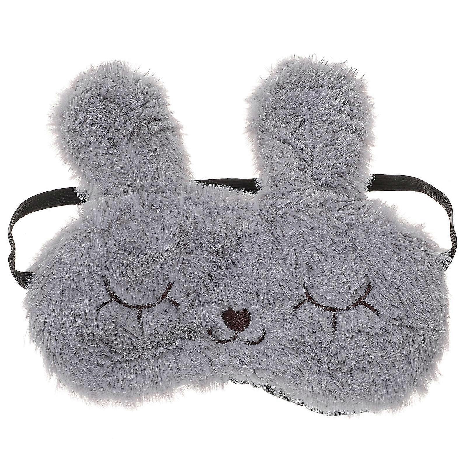 Sleeping Eyeshade Soft Plush Shading Sleeping Aid Grey 20X10CM 1Pc