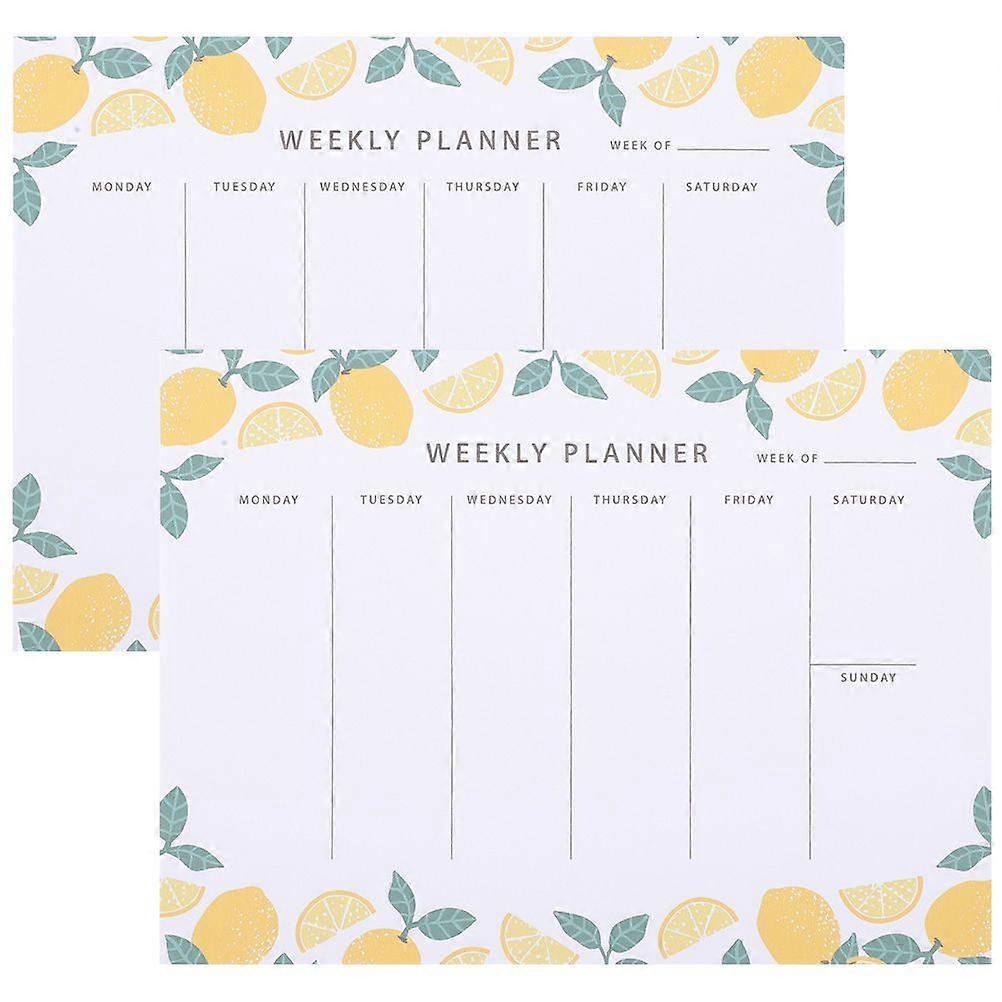 2pcs Weekly Planner Notepad Tear-off Weekly Planning Notepad Daily Schedule
