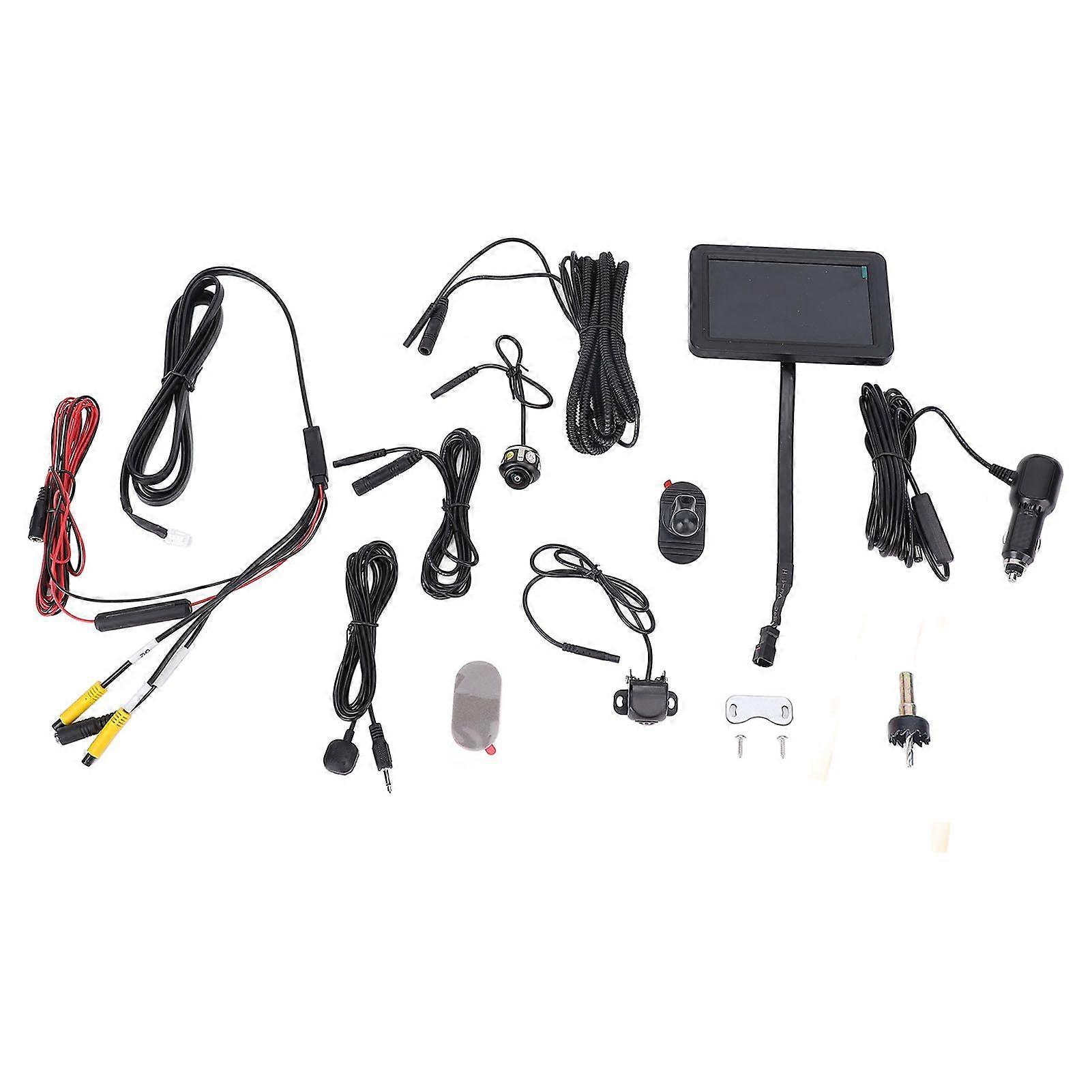 Front View Right Side View Camera Kit with 5 Inch Display Screen 800 X 480 IPS 170 Degrees Wide Angle 720P HD Side Backup Camera DVR System MK02192