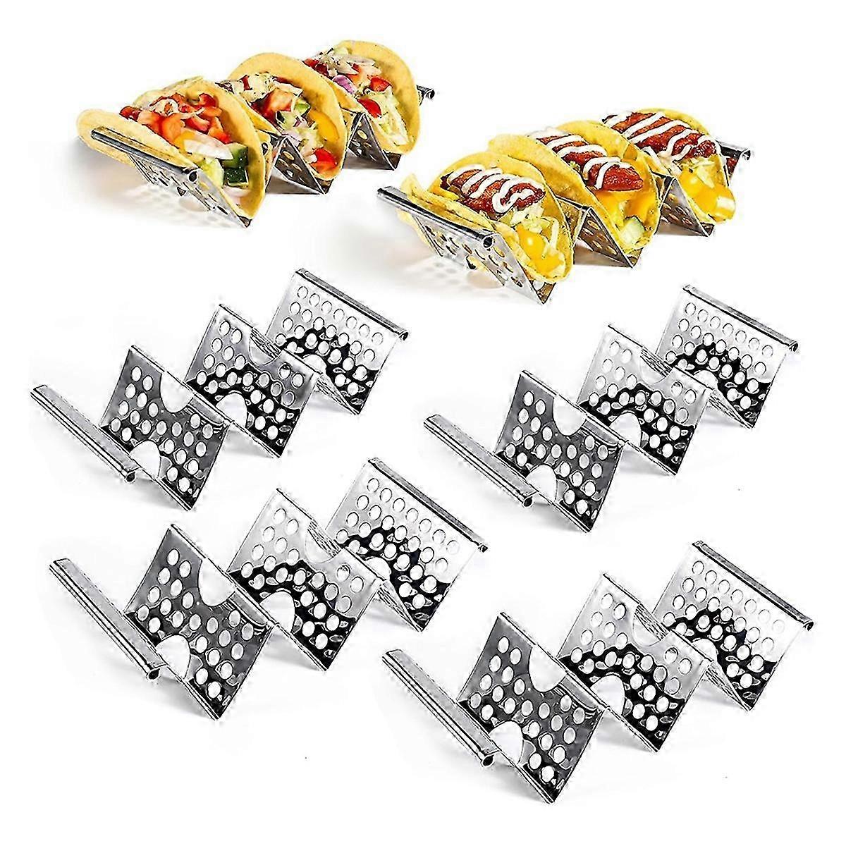 Taco Holders Set di 6, in acciaio inox Taco Holder Stand, eleganti Taco Shell Holders, ogni Tac in metallo