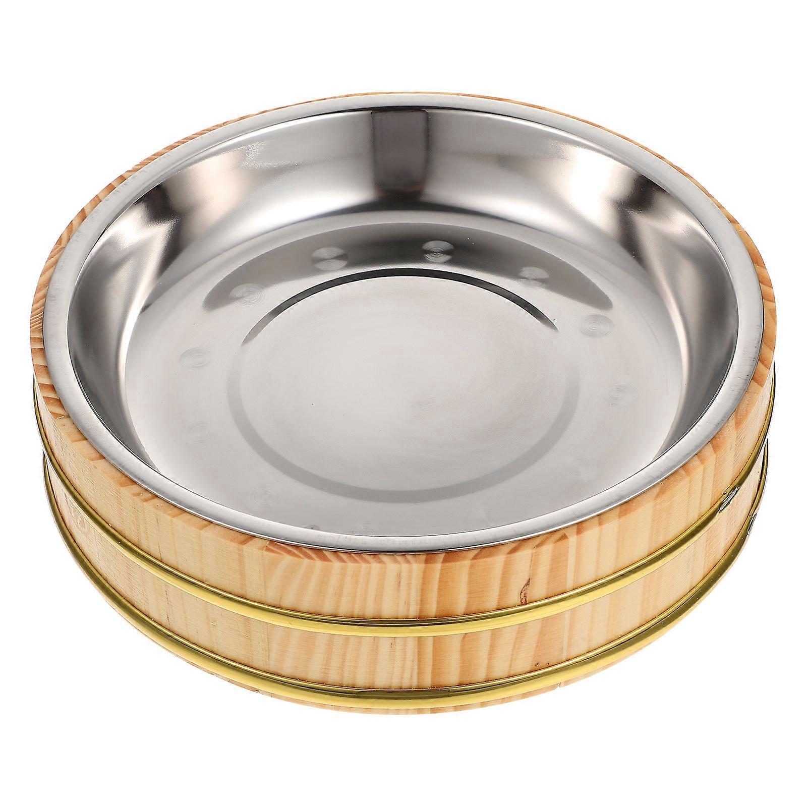 Sushi Rice Bucket Wooden Food Mixing Container Round Kitchenware 24X24X7CM Simple Design For Home Users 1Set