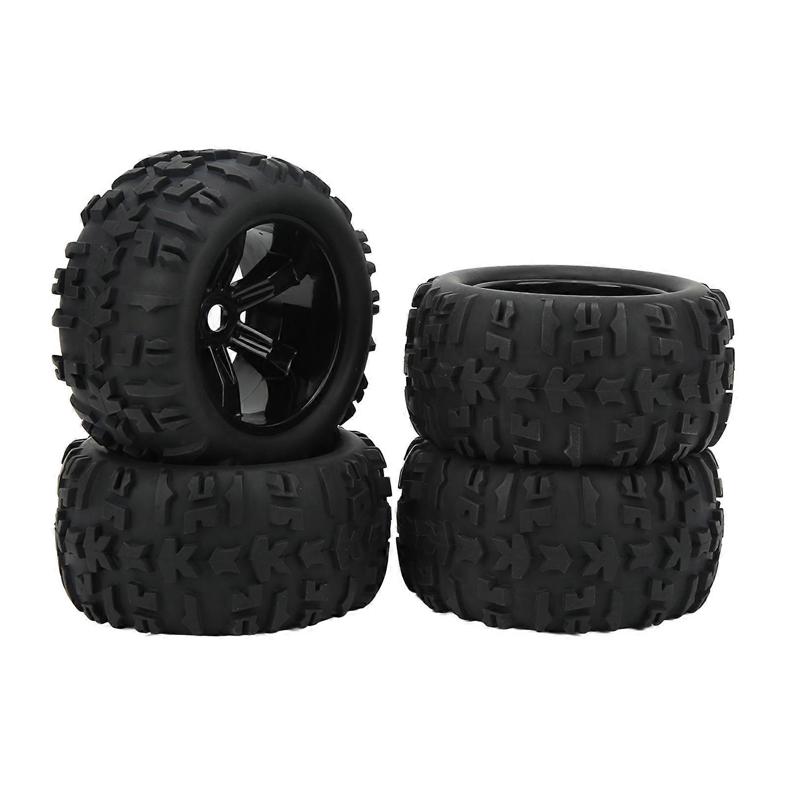 4PCS RC Rubber Tires Strong Cushioning Wear Resistant Replacement Rubber Tires for Traxxas Maxx Arrma Kraton 1/8 1/10 RC Car