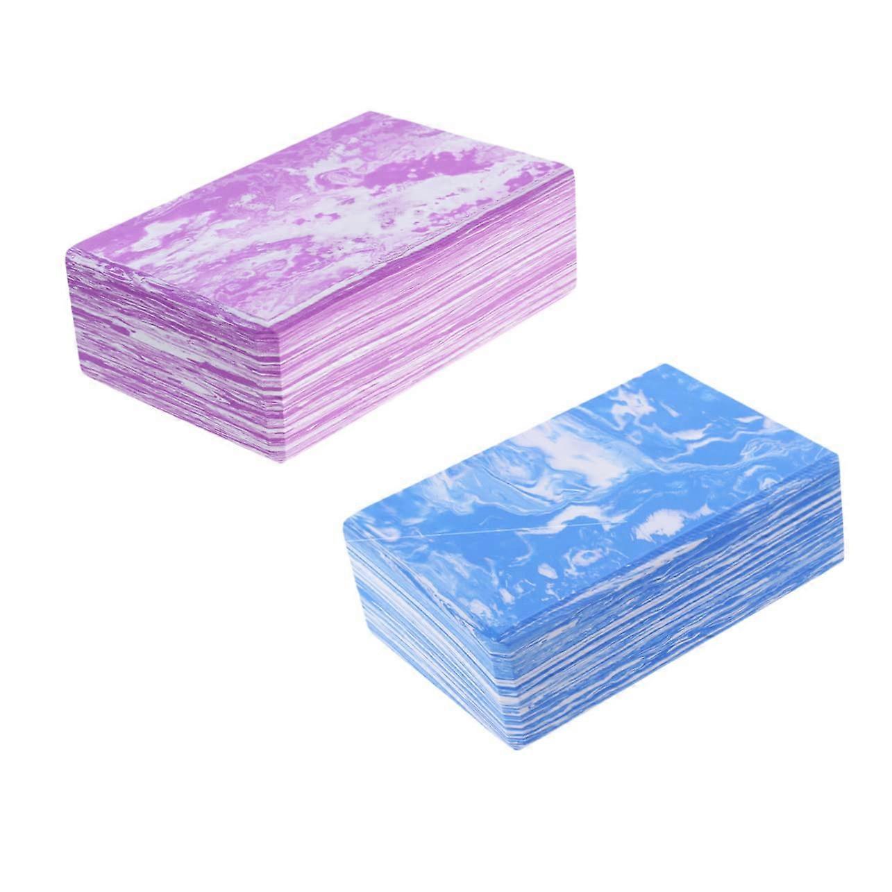 2 pieces Eva yoga blocks Camouflage Light fitness for beginners High density and nonslip yoga blocks Purple for flexibility and stability