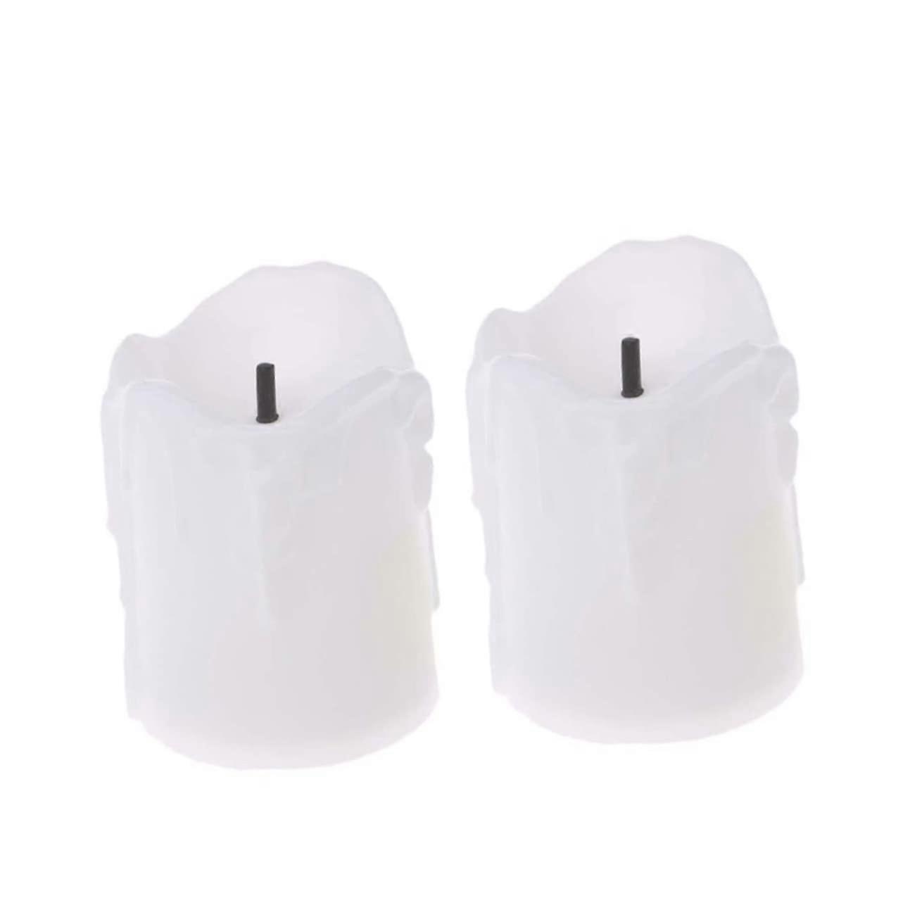 Party Decorations Candle Holders Set of 2 with White Taper Candles and Remote Control Flickering LED Tea Lights