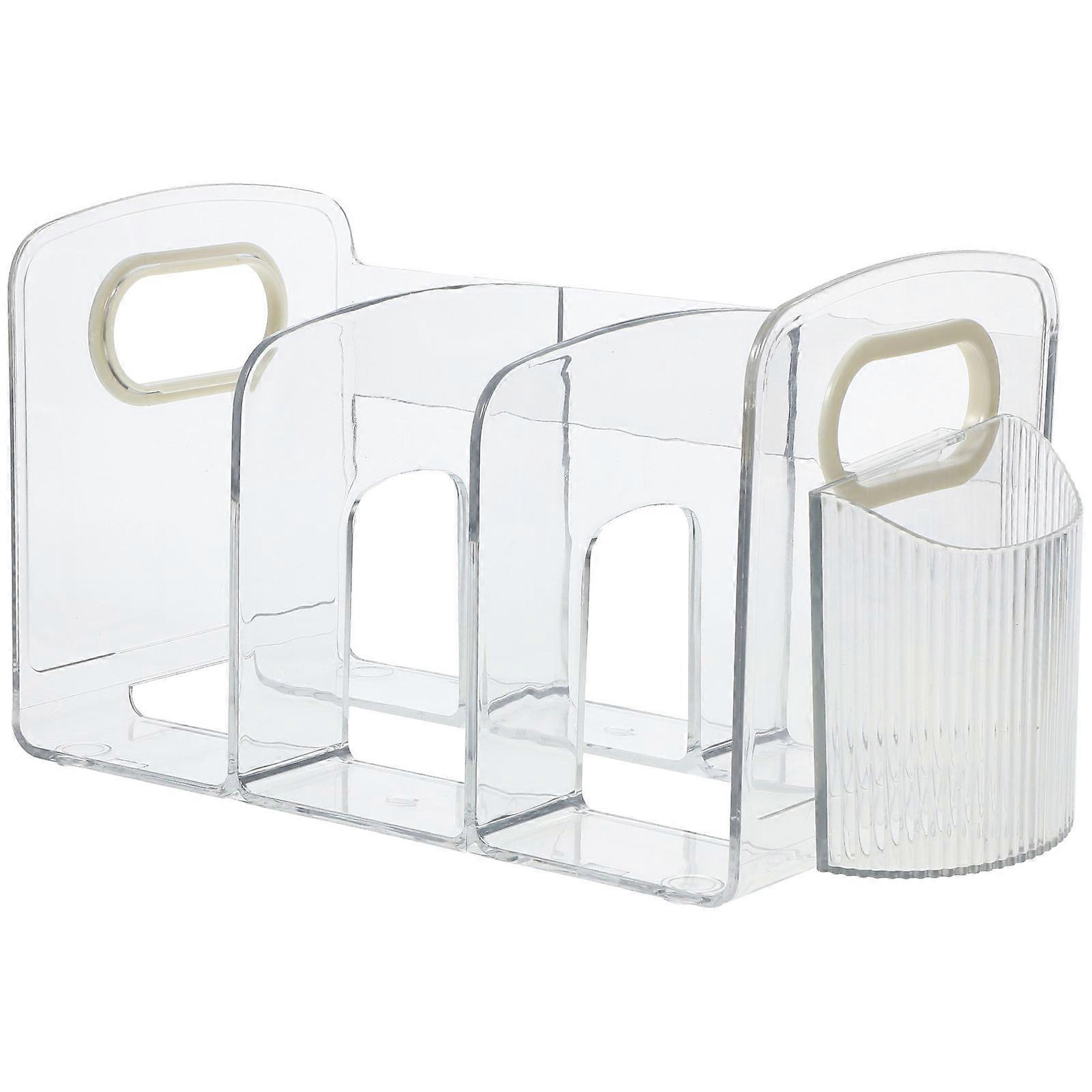 Desktop Organizer Bookshelf Display Stand Library Acrylic Modern 1Set