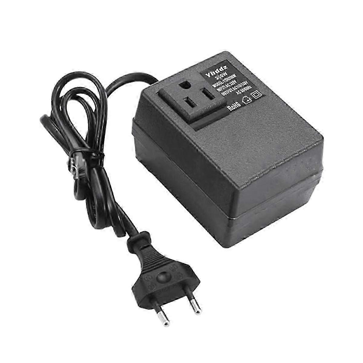 200W Spannungswandler Transformator - Abwärtstransformator 220V bis 110V für Reisen mit EU-Stecker
