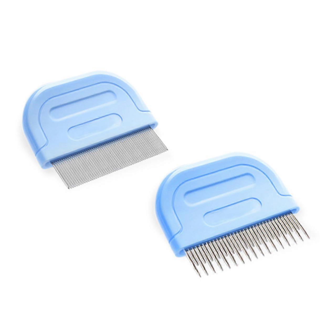 2Piece Pet Grooming Comb Set Serrated Flea Comb for Cats, Removes Fleas and Tangles, Durable Handle