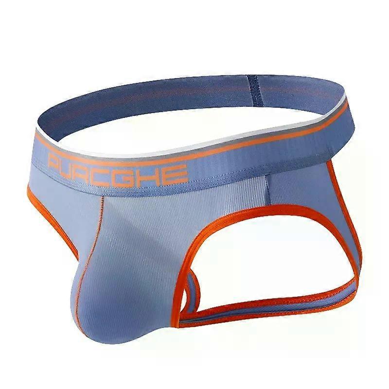 Men's Jockstrap Gays Low-rise U Convex Pouch Underwear Ice Silk Mesh Breathable T Back Thong Quick Drying Elastic Underpant