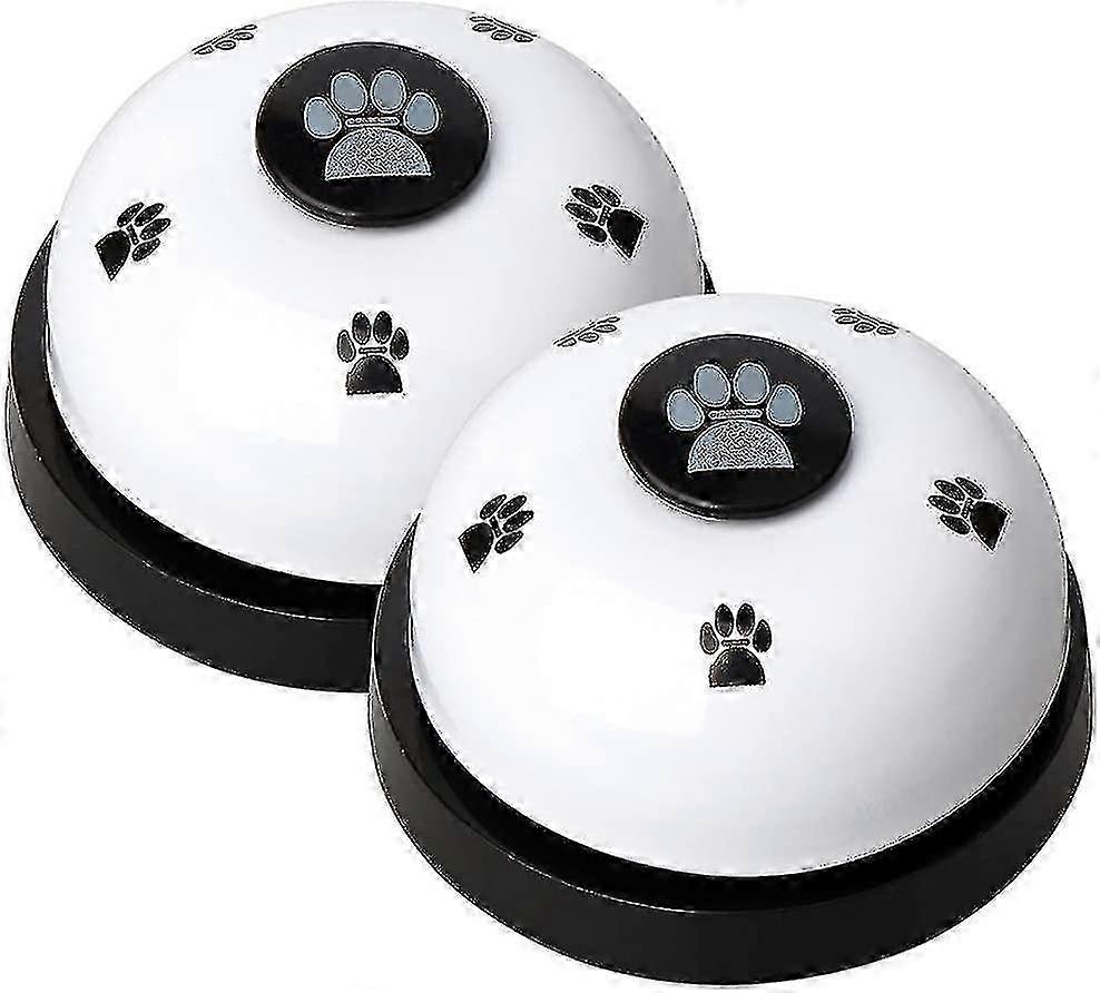 2 Pieces Pet Training Bells, Suitable for Dog and Cat Potty Training Communication Device With Big Button (White)