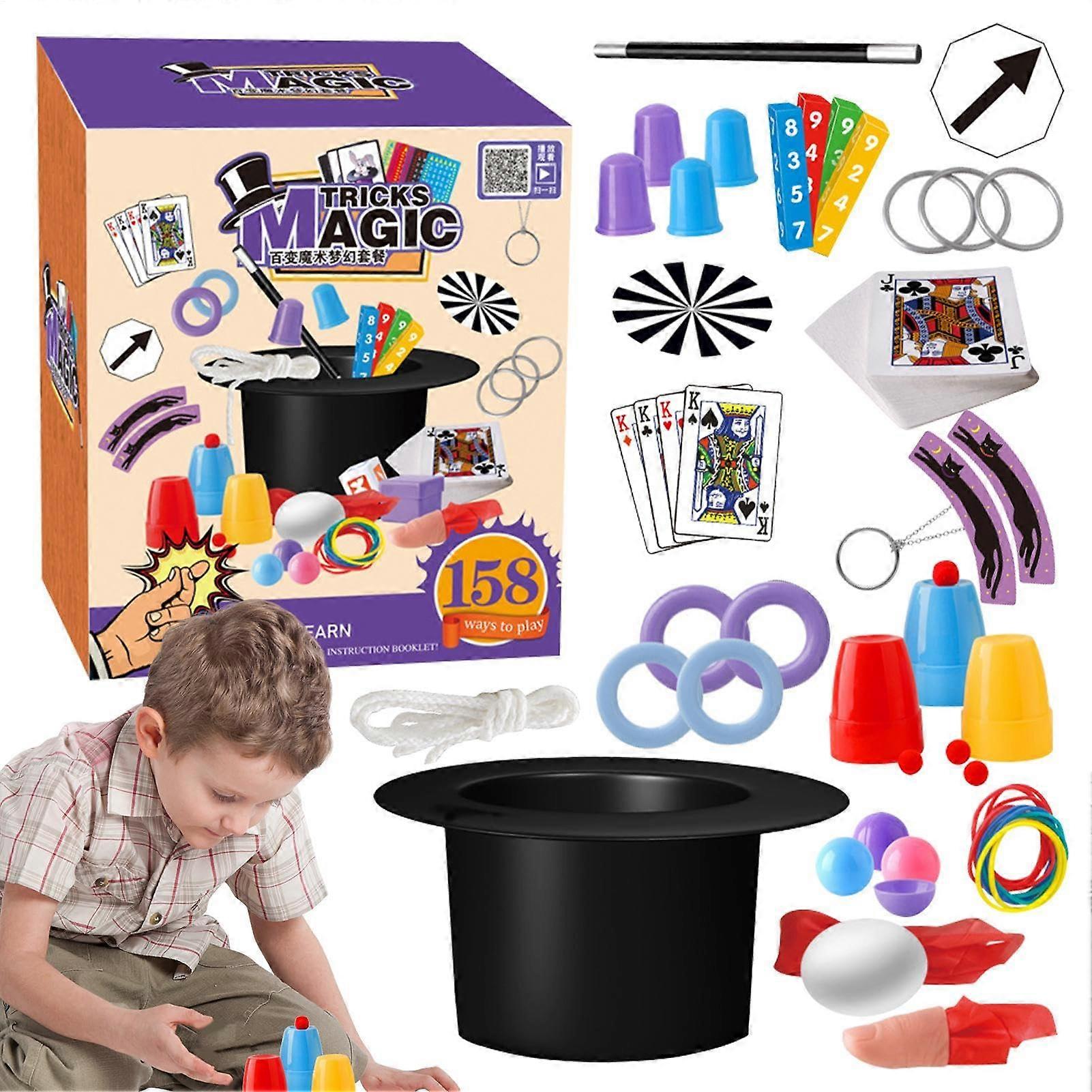 Magic set for kids, magic tricks set magic set with magic instructions for children Fun tricks for, magic card set for ages 6–12, toddlers