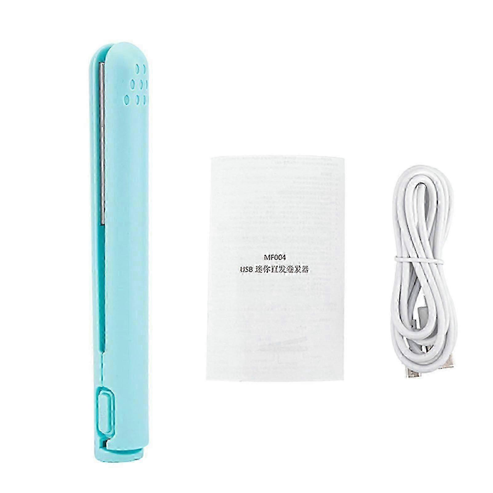 Portable Mini Curling Iron Rechargeable USB Dual-use Hair Curler Straightener for Smooth Safe Styling
