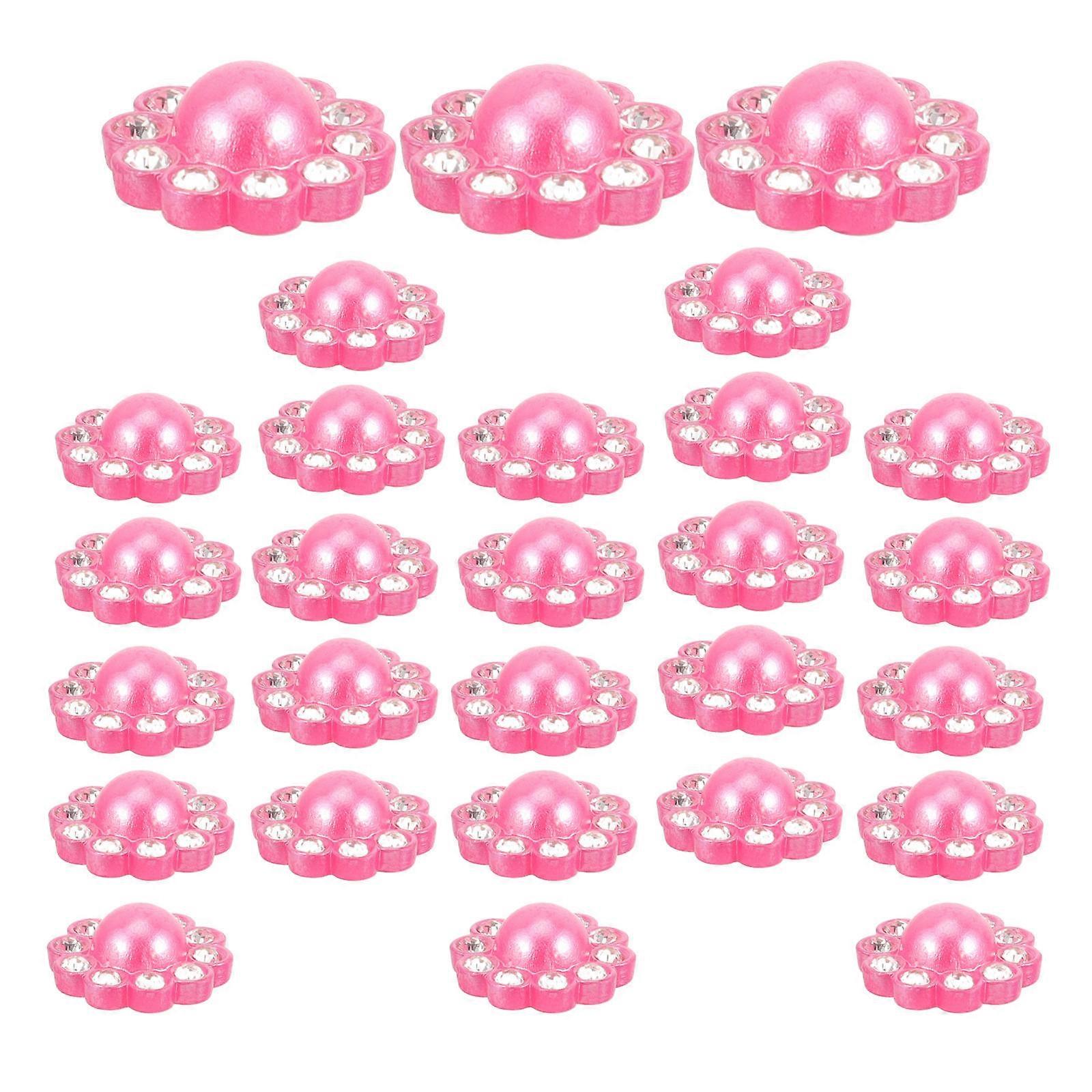 Creative Buttons Embellishment Multiuse For Diy Accessories Scrapbook Decoration Flower Shape Resin Material 50Set