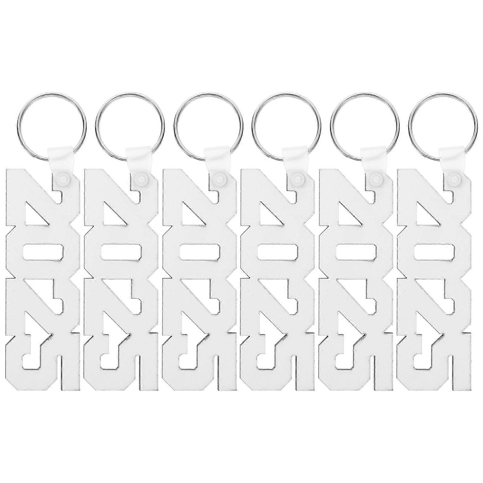 Sublimation Keychain Blanks Ornaments For Keys Bags Wallets 6Pcs White Wood Heat Transfer Rectangle