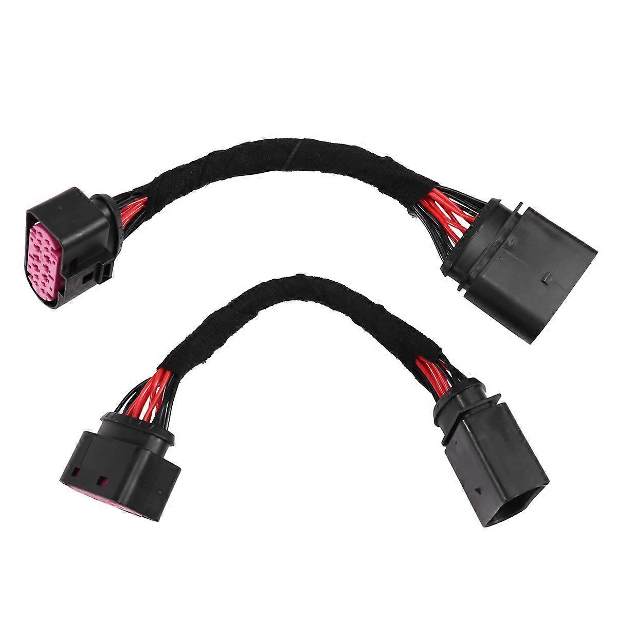 2Pcs Xenon (14 Pins) Headlights Wiring Harness Connector Plug Adapter for Seat 1J0 973 737 1J0 973