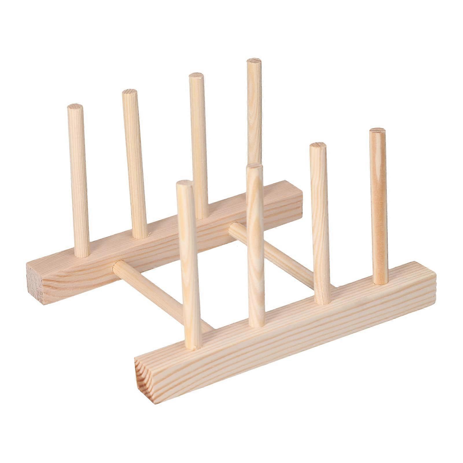 Lightweight Portable EcoFriendly Pine Dish Rack (3 Grids 18cm)