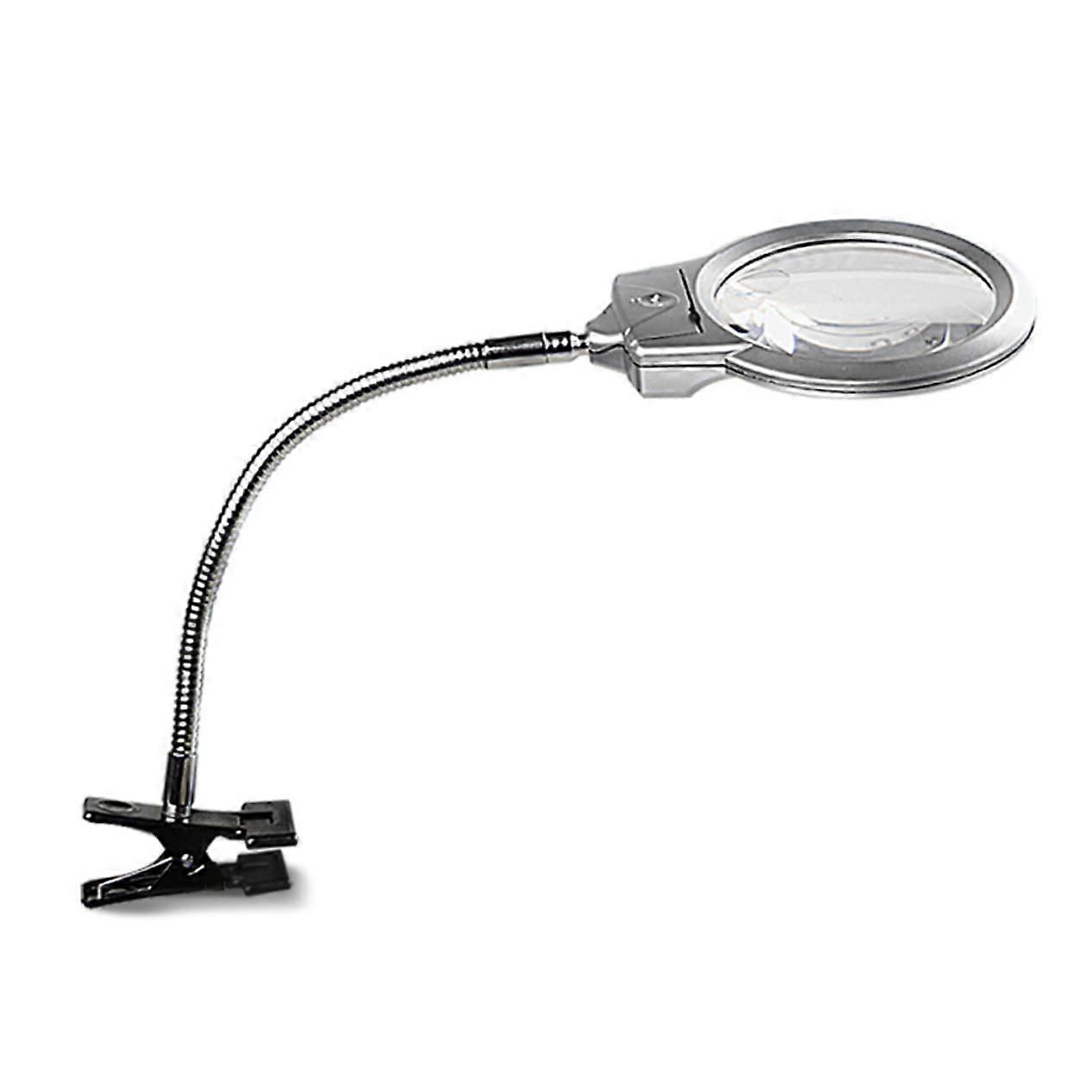 Magnifying Desk Lamp With Flexible Clamp, Battery-Powered Lighting for Study and Crafts, Home and Office Use