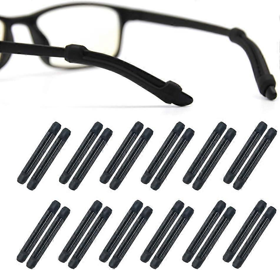 12 pairs glasses temple tips, silicone non-slip glasses frames