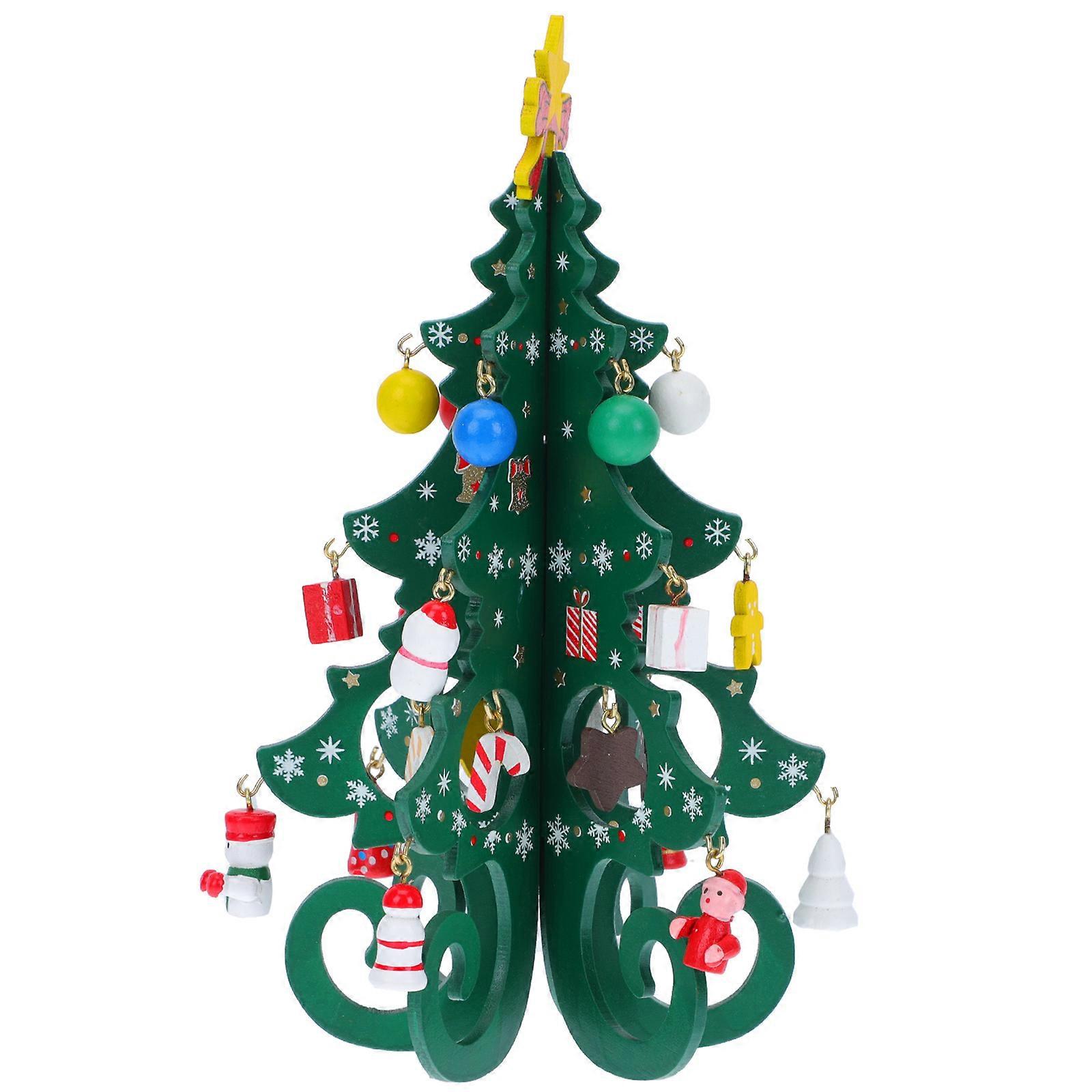 Natural Wooden Christmas Tree DIY Craft – Festive Desktop Decoration for Home & Party – Fine Craftsmanship, Family & Friends