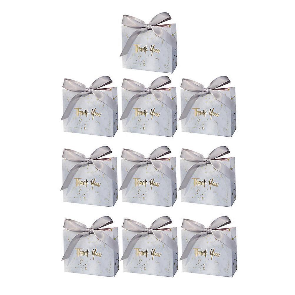 Small Thank You Giftbags Marble Pattern Silk Paper Material 10Pcs Business Event Supplies Favor Bag