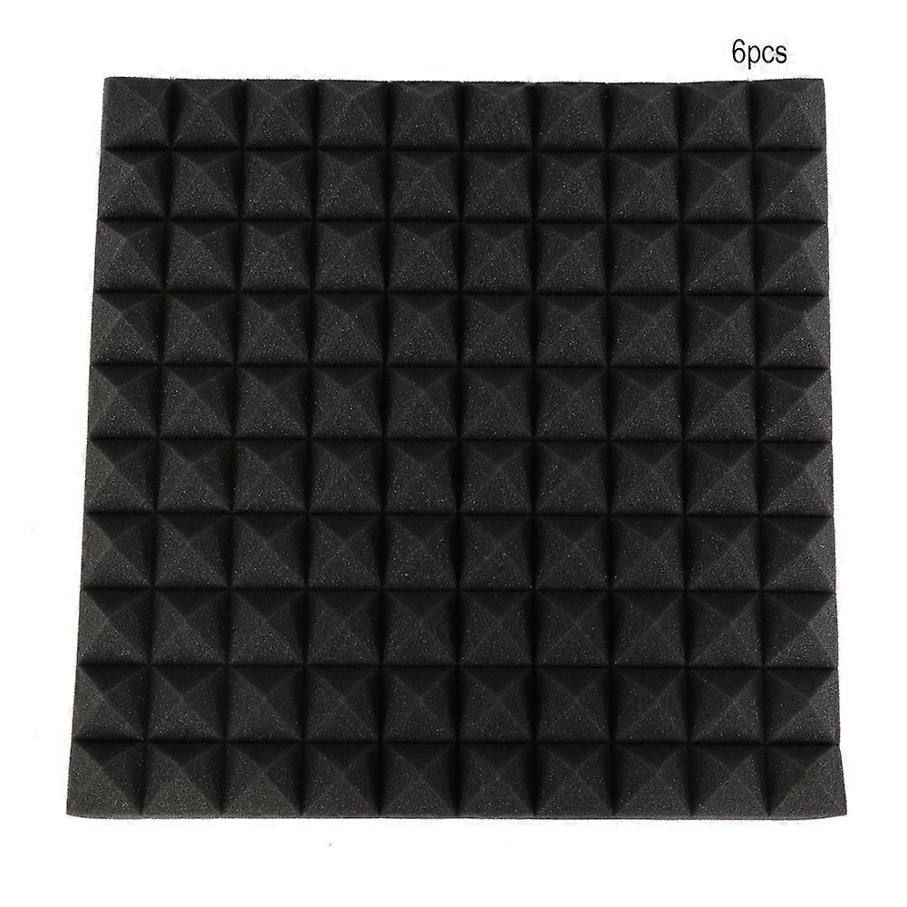 50 * 50 * 5cm 6 stk pyramideformet lydabsorberende lydisolering bomullsskum (svart)