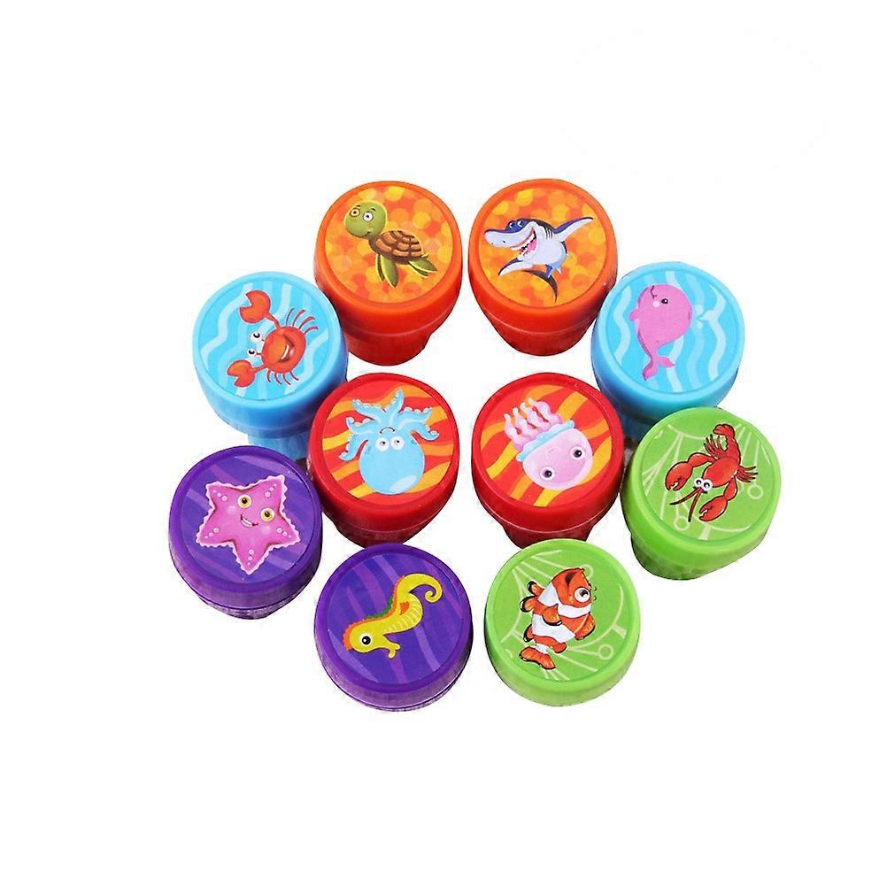 3 Sets Pre Inked Assorted Color Animal Stamps for Kids Playing Use 30pcs