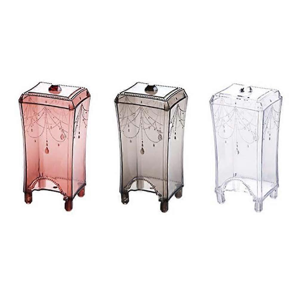 Wattepads Aufbewahrungsbox Staubdichter Organizer für Make-up-Halter Transparent Weiß 16,50 x 7,90 x 6,70 cm 1 Stück