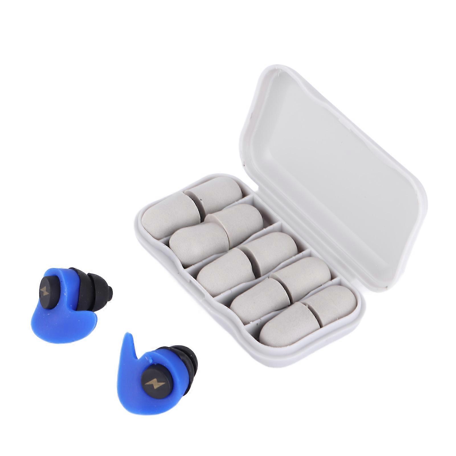 12Pcs Earplug Soft Silicone Ear Plug Noise Reduction Sound Blocking Earplug for Home Sleeping Blue