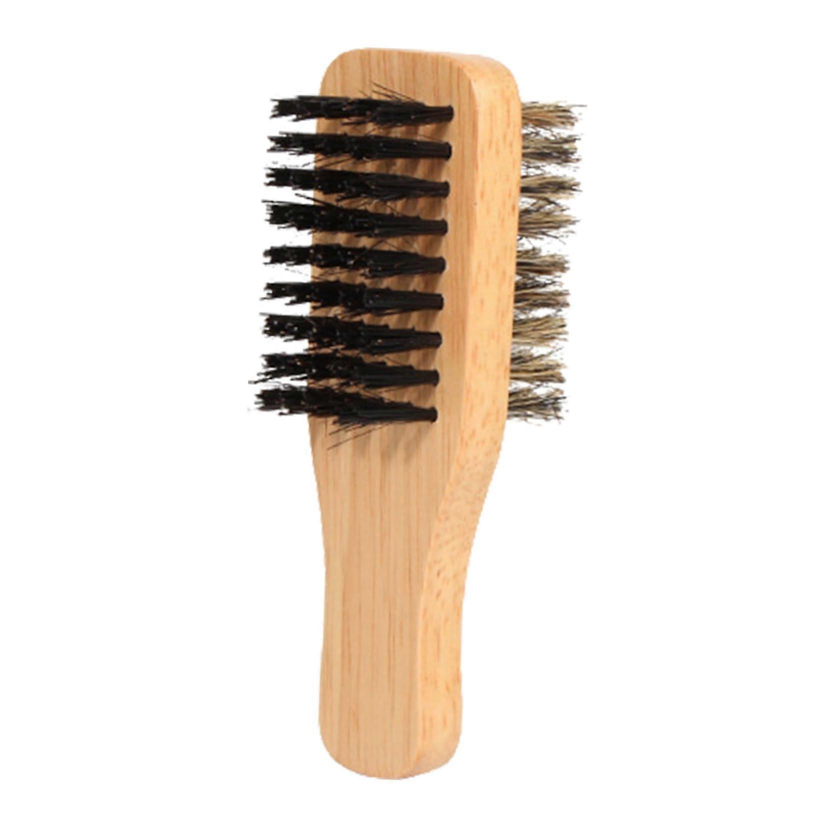 Double-Sided Beard Brush and Comb Kit for Men, Nylon Shaving Brush, Beard Shampoo Tool, 11.5x3.7x4.4cm Yellow