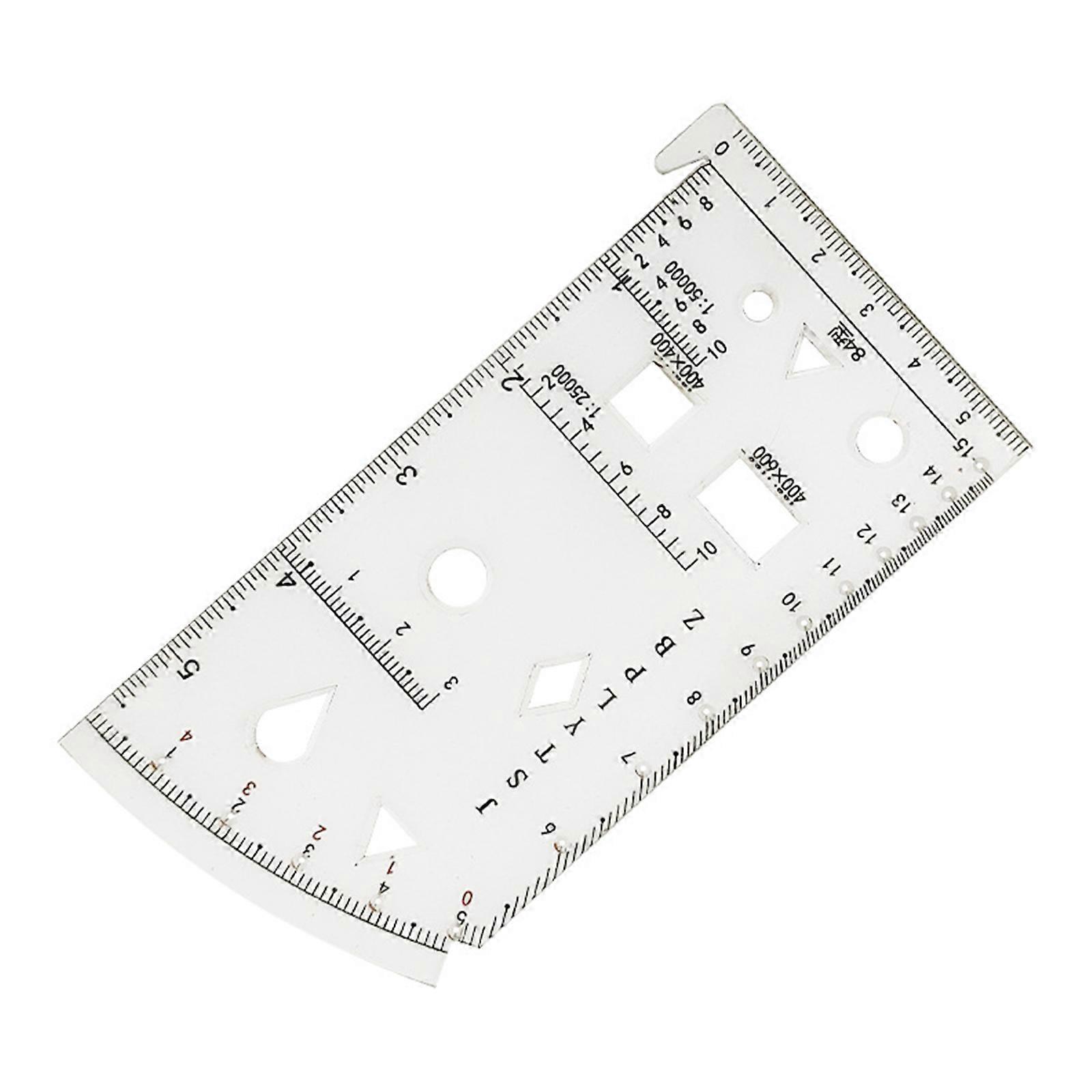 Military Coordinate Scale Map Reading Scale Rulers Multi-functional Geometric Drawing Template Rulers Tools Multicolor