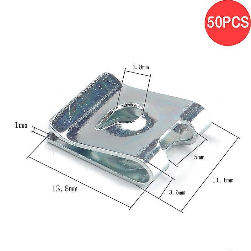 50PCS Rustproof Speed Fasteners Screw U Clips Spire Auto Captive Nut Clip