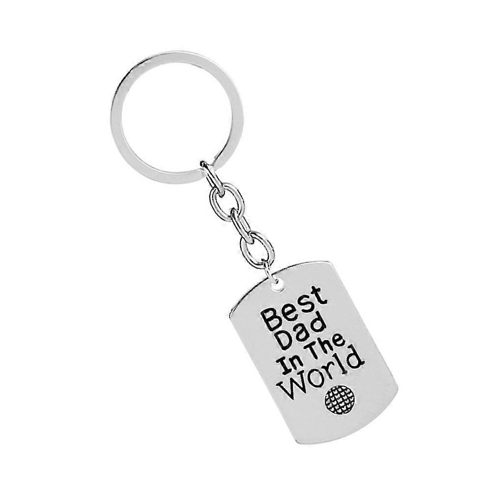 Father's Day Key Pendant Hanging Ornament Silver Color 3.80X2.40X0.30cm Key Attachment 1Pcs