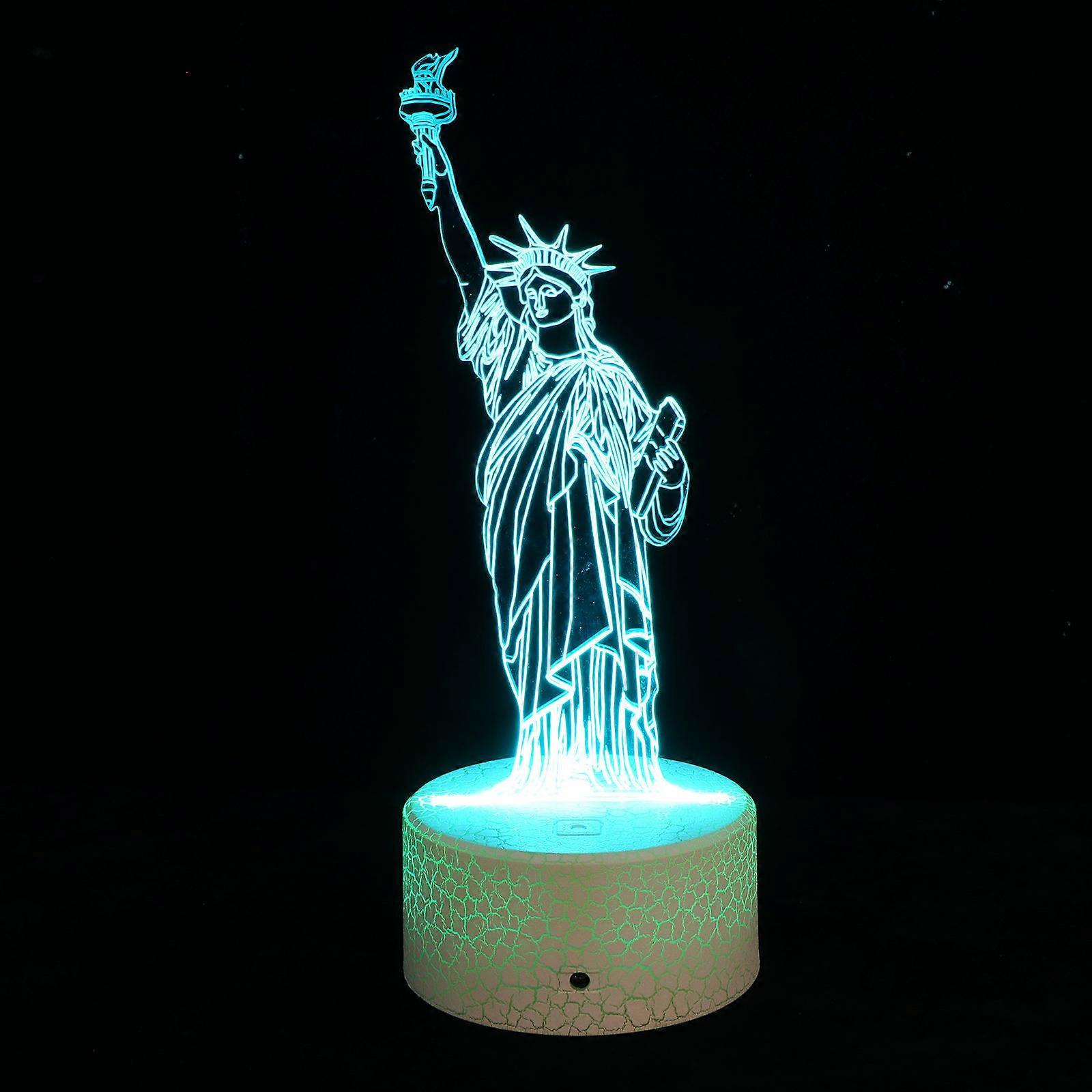 Statue of Liberty LED Night Light with USB Touch Control – Color Changing Decorative Lamp for Home Decoration and Special Occasions