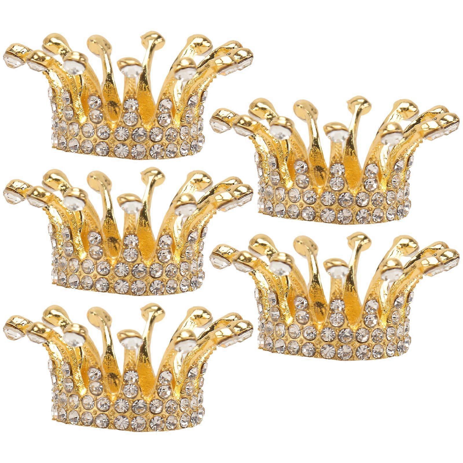 Crown Shape Nail Pen Rack Manicure Tools Metal Material Brush Storage 5Pcs