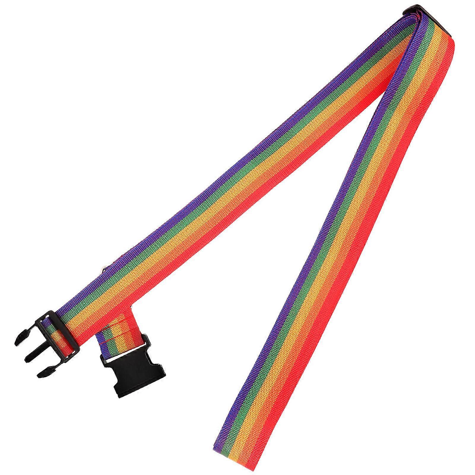 Adjustable Wide Luggage Strap Secure Travel Belt for Suitcases Easy to Use Durable Rainbow Color