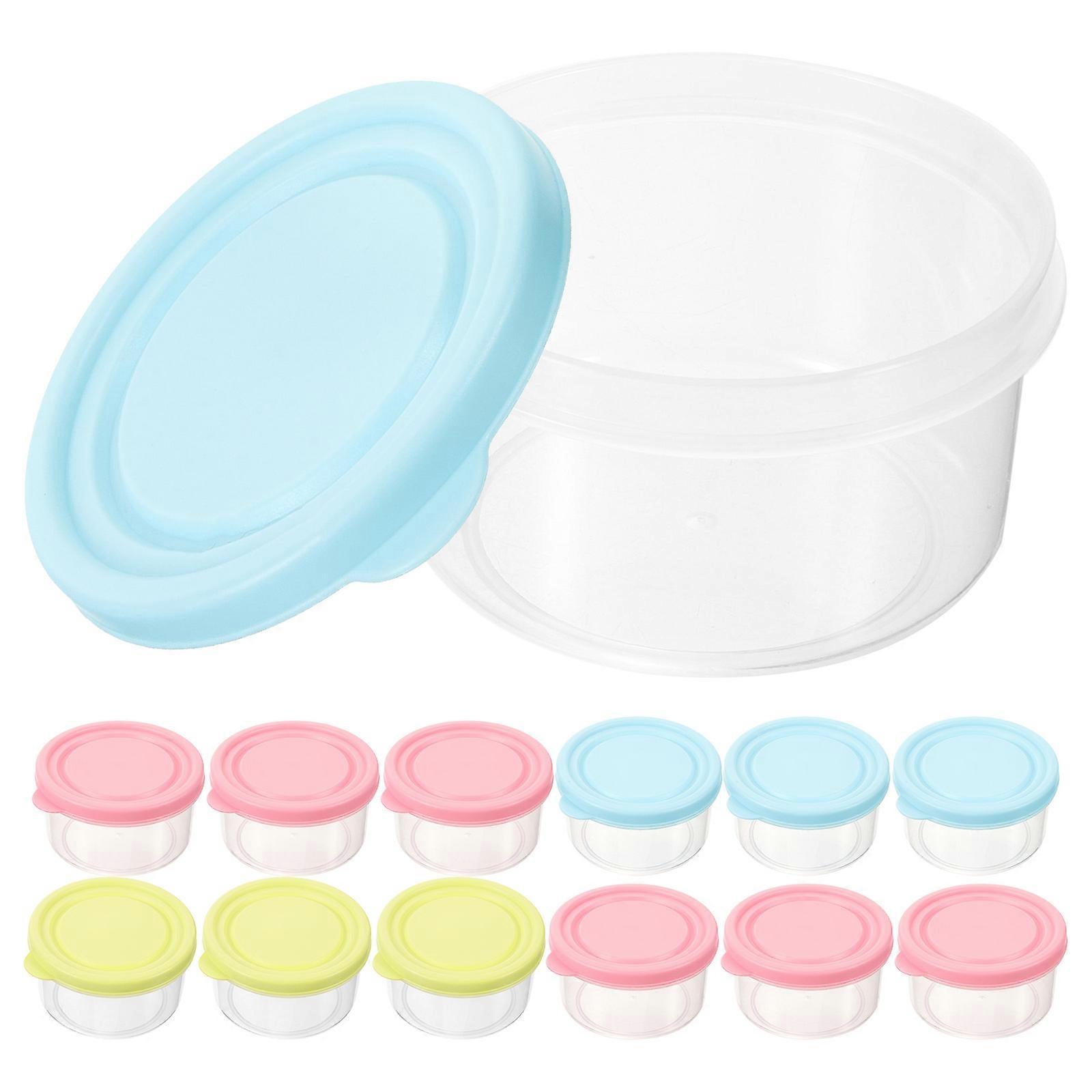 Food Container Set of 24 Pcs Microwave Safe Assorted Color Plastic for Kitchen Use 150ML