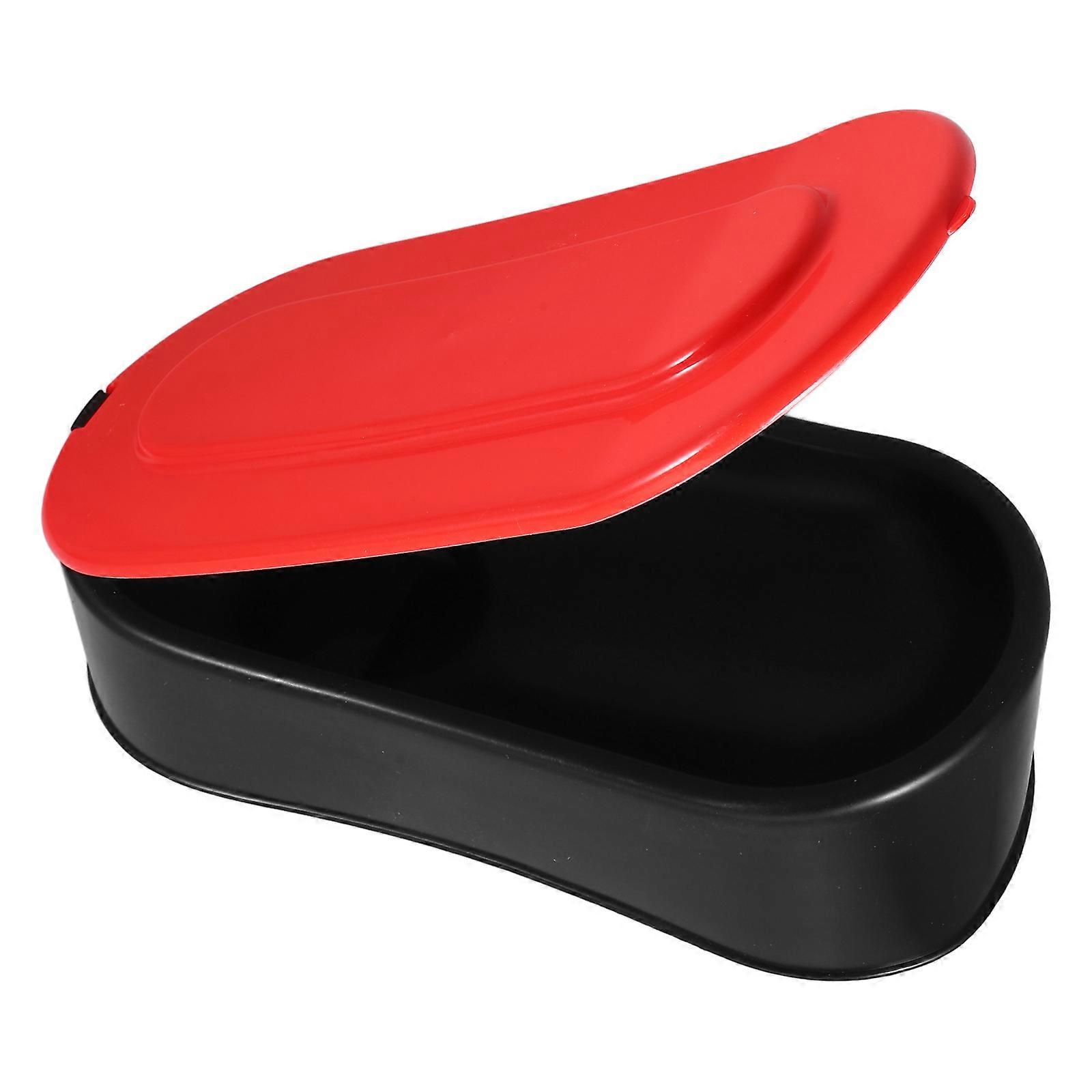 Portable Temporary Toilet for Indoor Outdoor Use with Lid and Black Seat Cushion Made of Durable