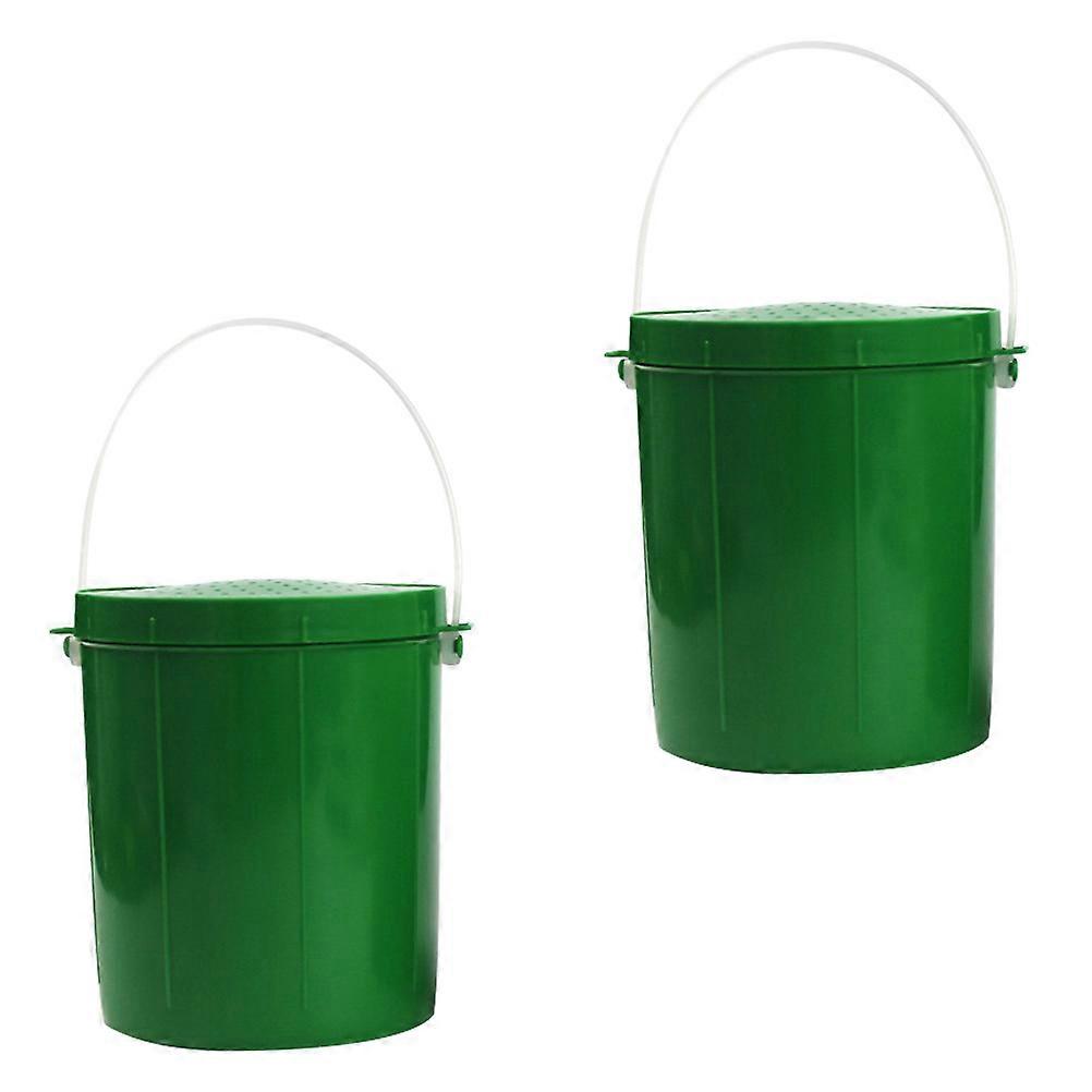 Portable Fishing Bait Bucket with Vents – Durable, Leak Resistant Design for Live Bait Storage – Convenient Handheld Tackle Container – Green