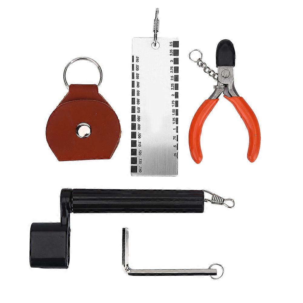 Hot 5 in 1 Guitar Accessory Kit Set with String Cutter Winder Ruler Pick Case Wrench