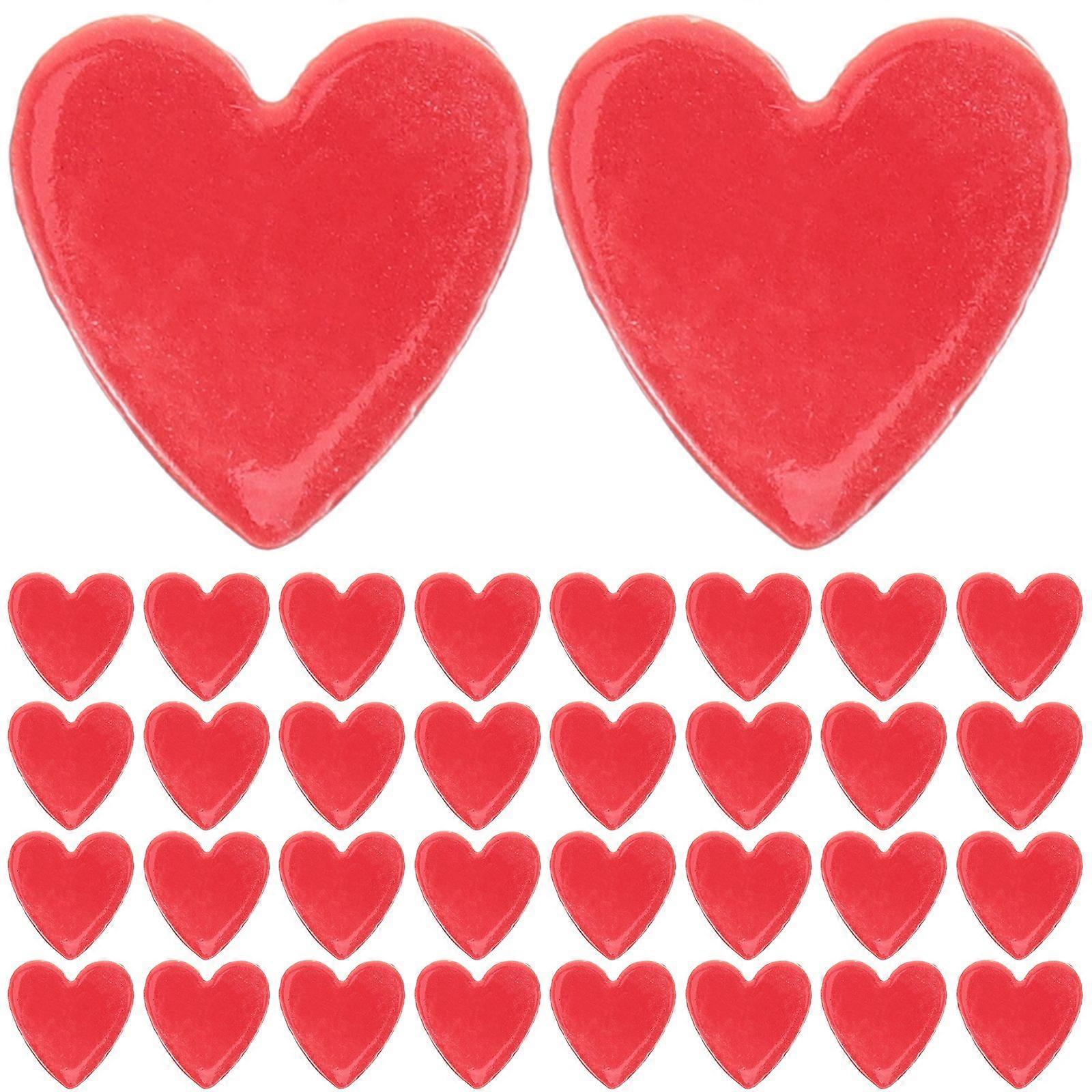 1 Set of Mosaic Tiles Ceramic Heart-shaped Flatback Ceramic Gems Pieces for Diy Craft