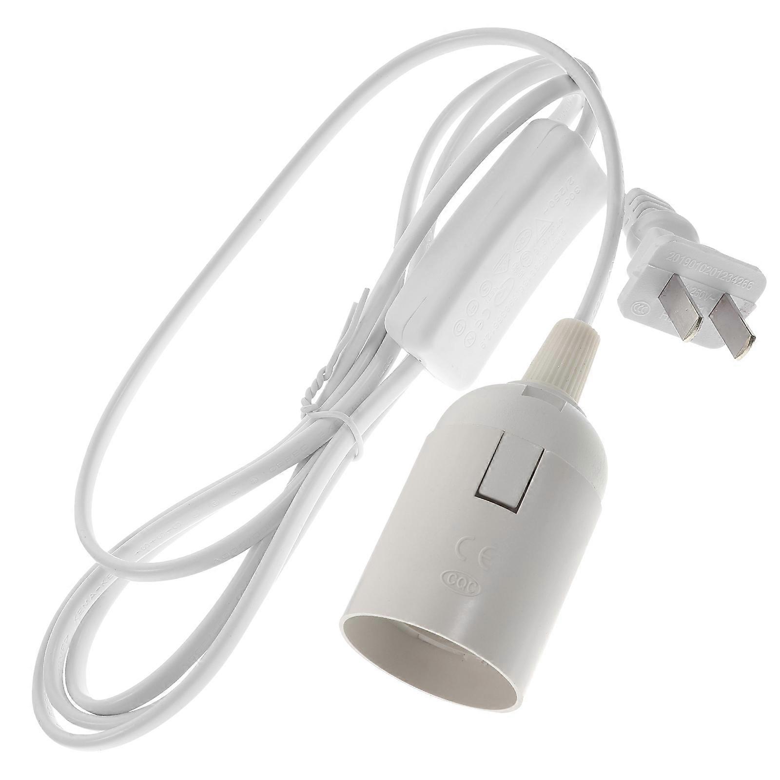 Lamp Cord with Switch White PVC Light Socket Plug for Pendant Lights and Lighting Projects 6 Feet