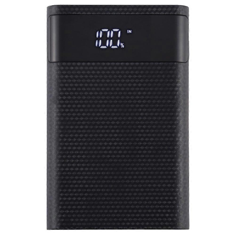Durable ABS 18650 Power Bank with USB Output 4slot Battery Charger Black Lightweight Portable for Travel