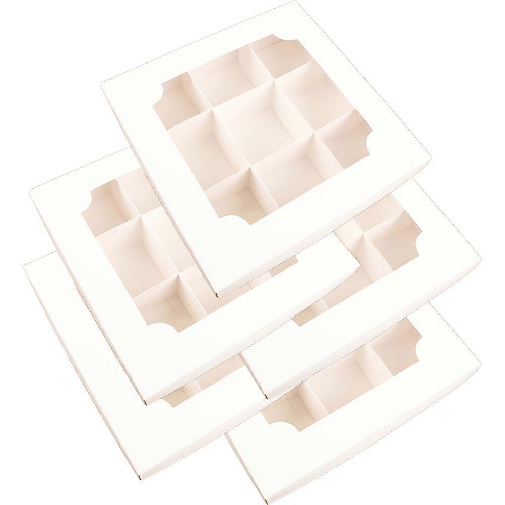 Beige Paper Cake Boxes with Window for Cakes 9x9 Inches Lightweight Portable Strong and Sturdy