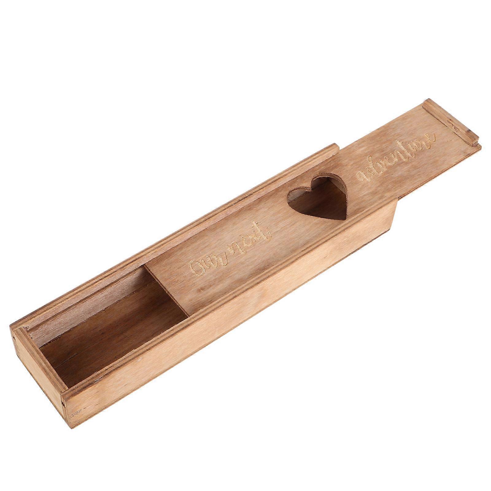 Elegant Light Brown Wood Pregnancy Announcement Box with Lid for Storage Use and Keepsake Collection 4.5 x 3.2 x 2.8 Inches
