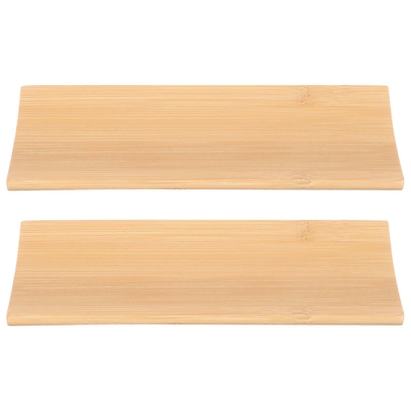 Bamboo Sushi Plate Set Practical Sushi Board For Special Parties Orange Color Rectangular Shape 2Pack