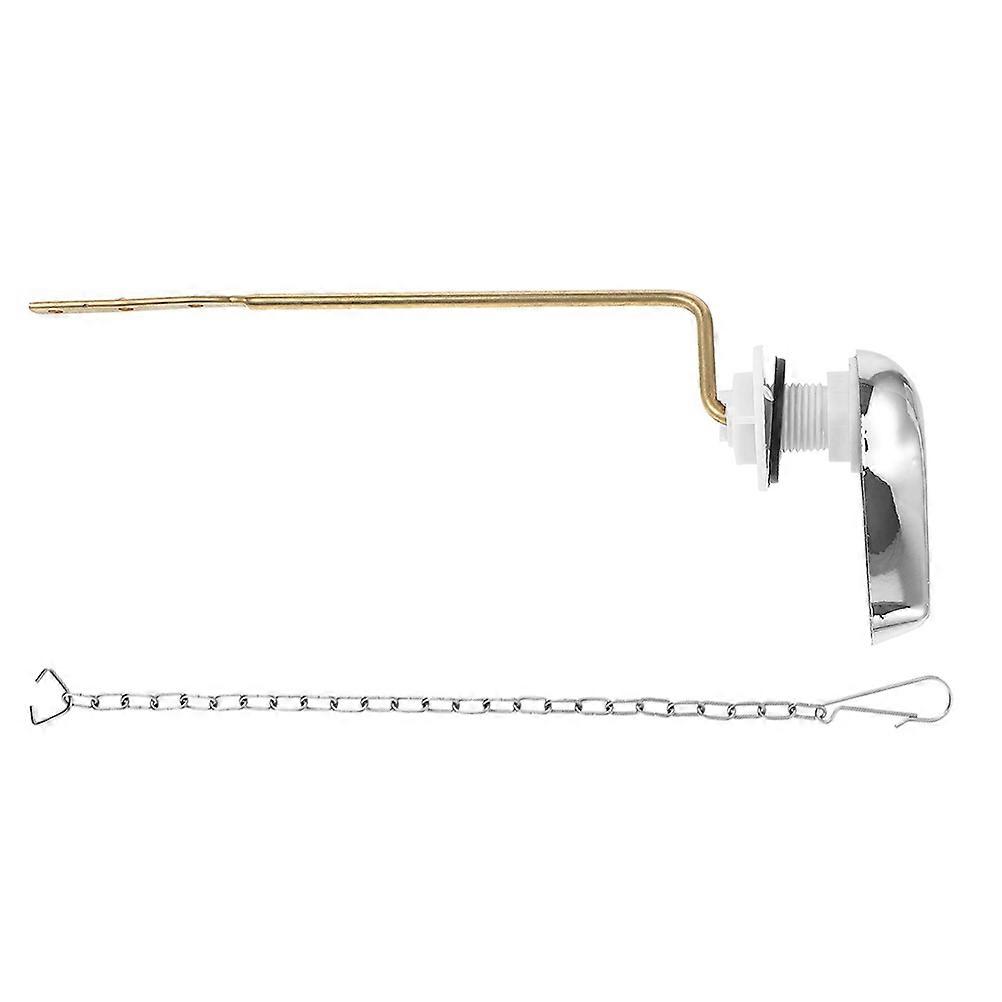 1 Set Side Mount Toilet Flush Lever Replacement with Stainless Steel Flapper Chain for Most Toilet Tanks