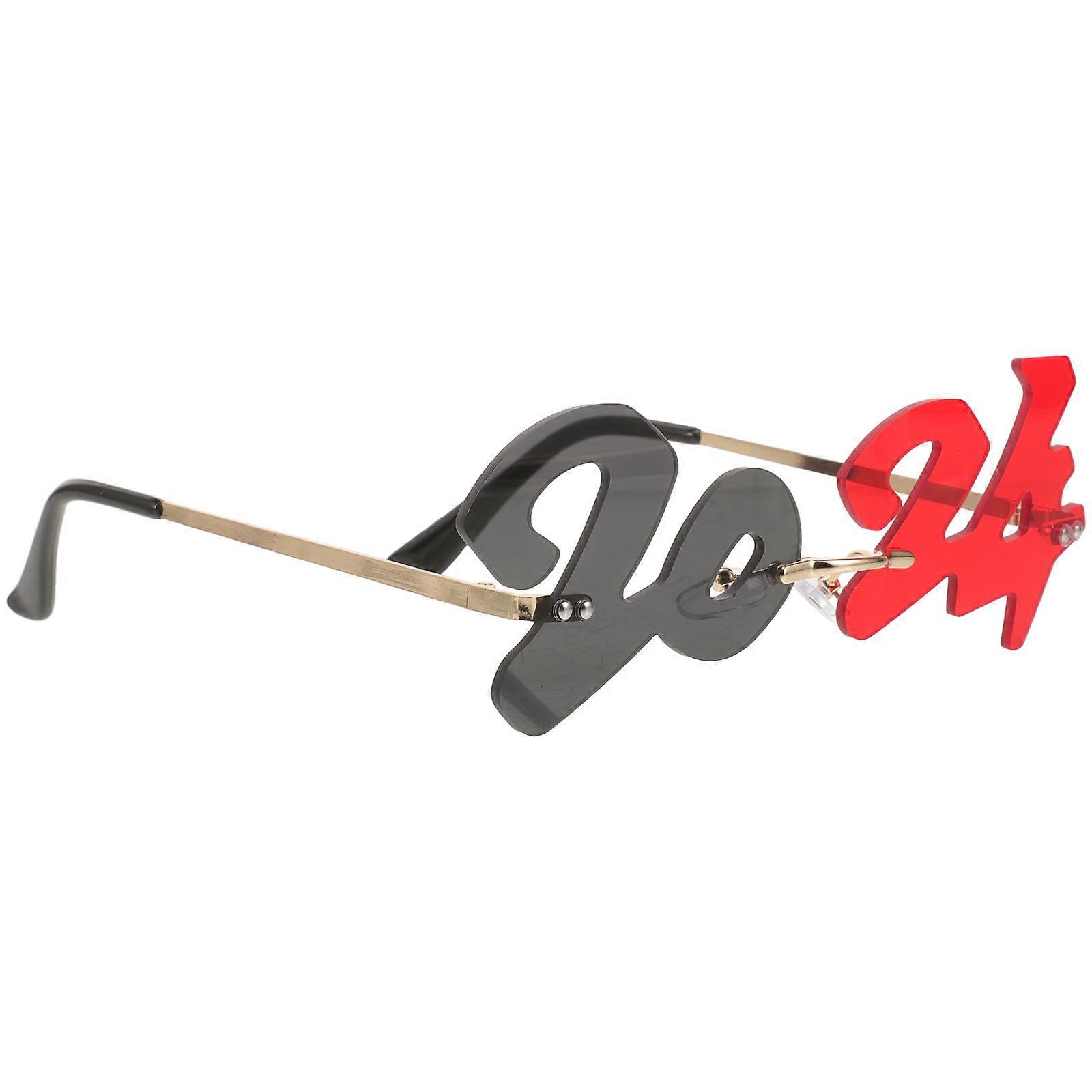 Happy New Year Glasses 2024 for Adults Fun Acrylic Sunglasses Props Multi Color Lightweight Compact Size