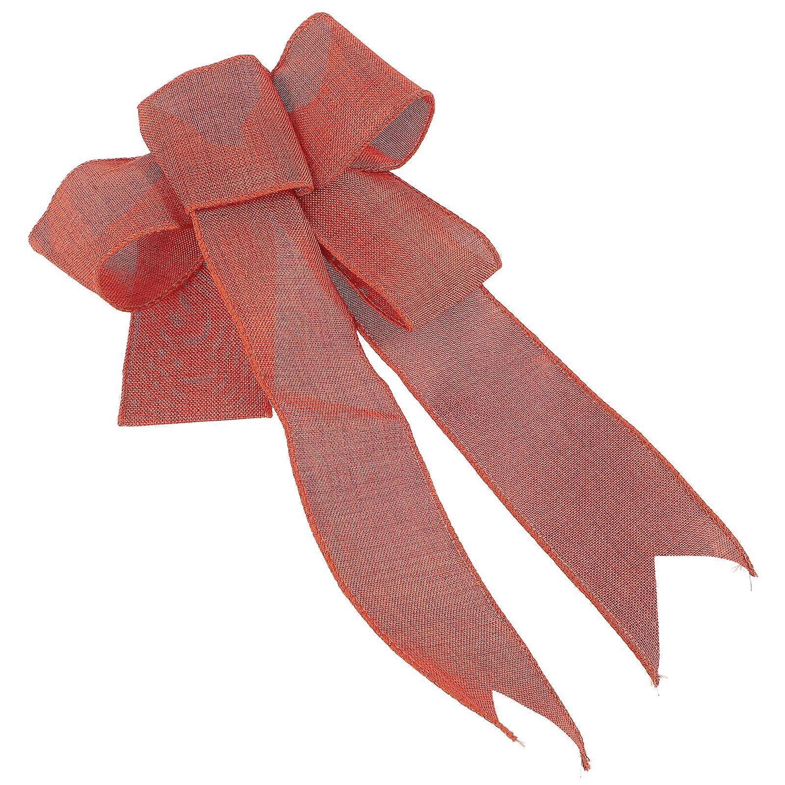 Red Bow Topper Bows for Tree Christmas Decoration for Front Door Fabric 25x16cm Elegant 1Pack