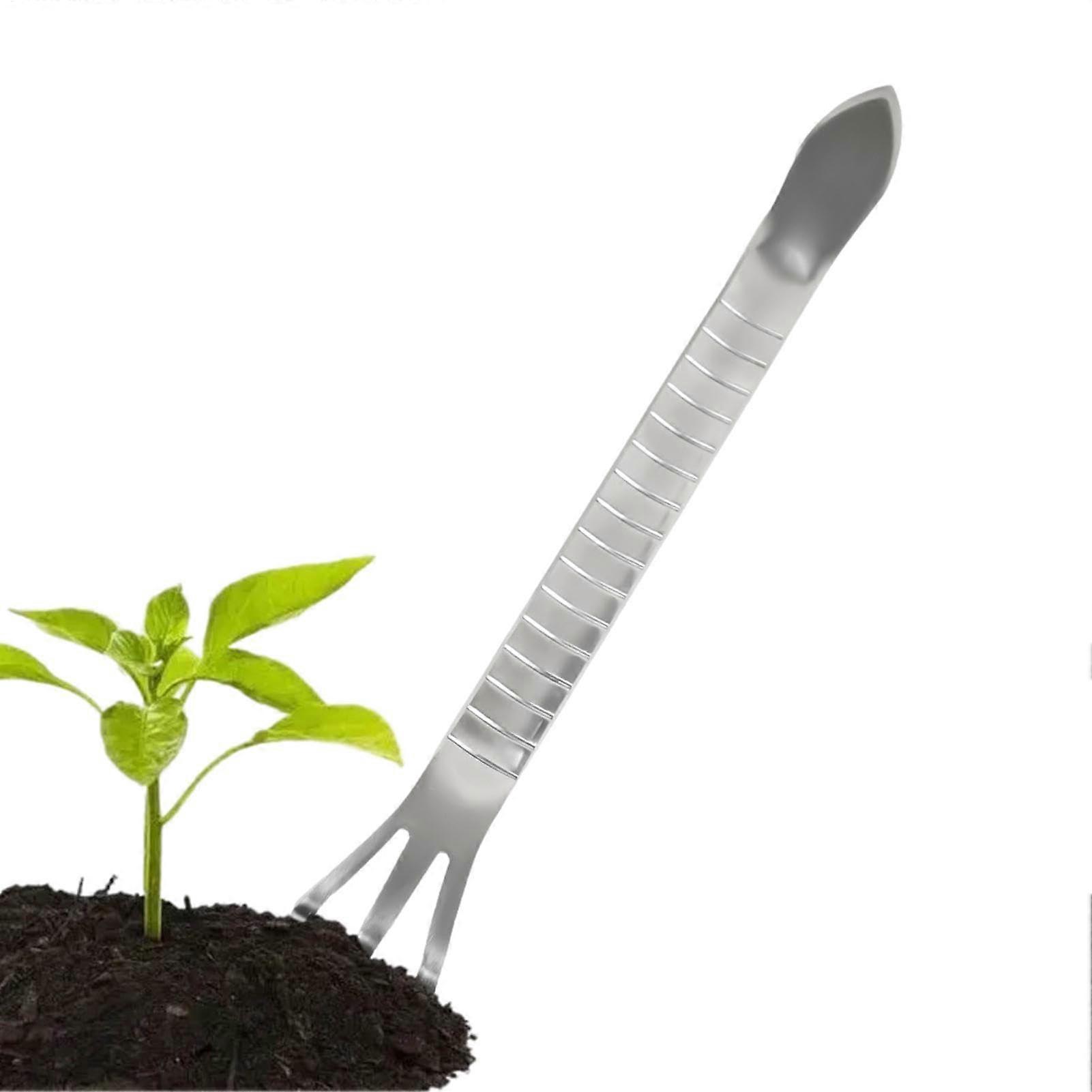 Stainless Steel Hand Rake, Garden Tool, Ergonomic for Weeding, Loosening, Aerating