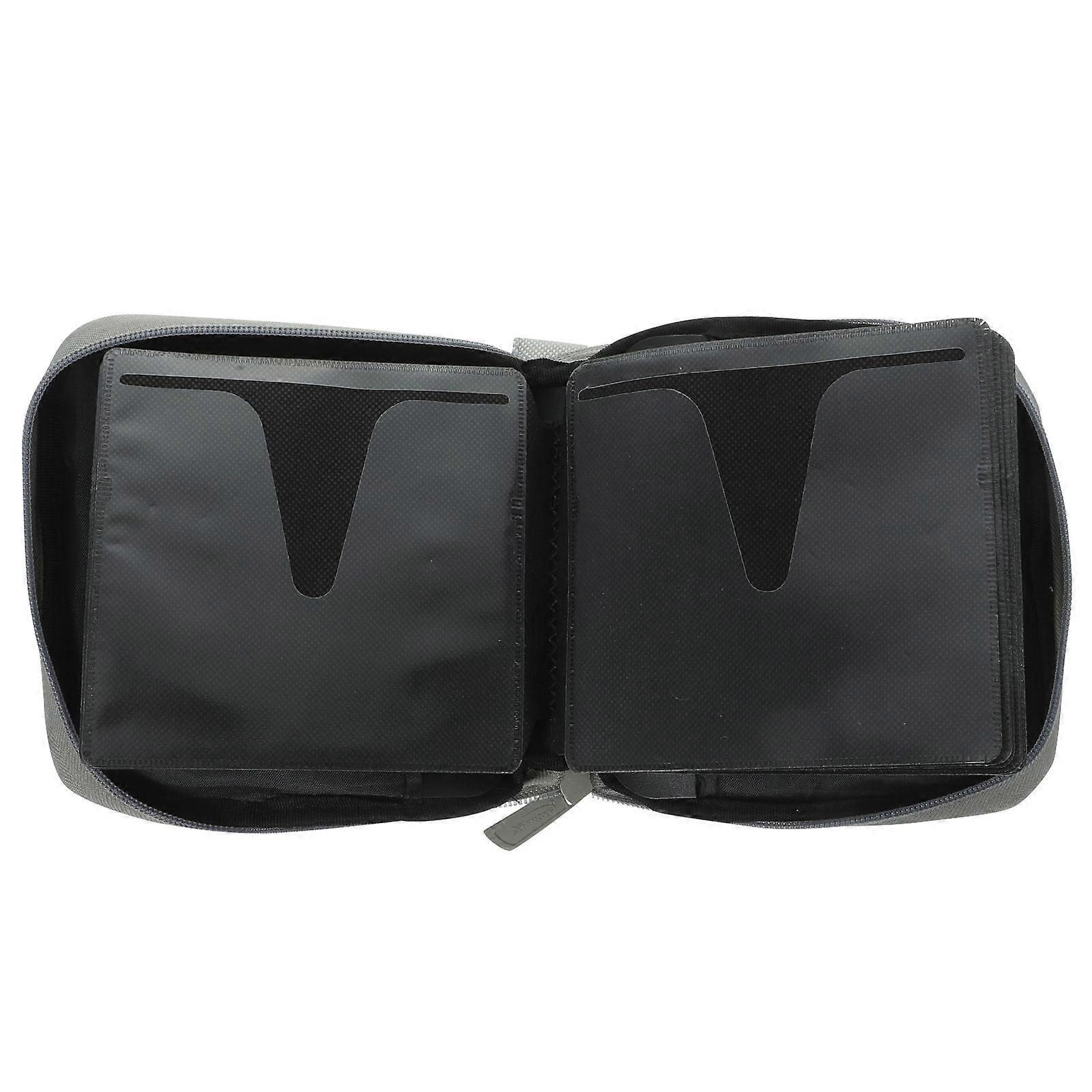 Grey CD DVD Storage Bag Organizer for Car Use Lightweight and Compact 7.8"x5.9"