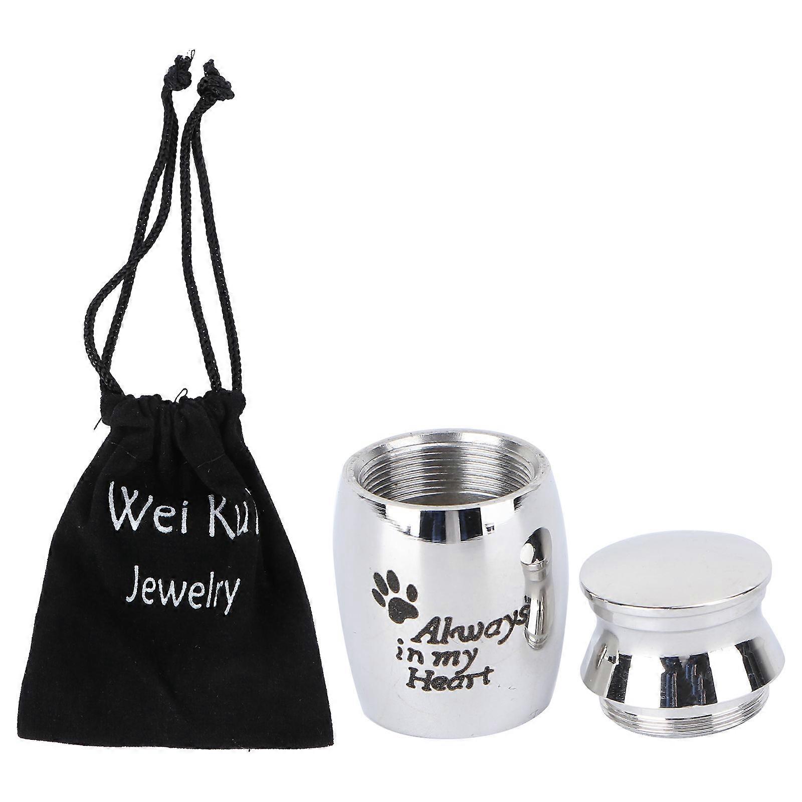 Pet Cremation Urn Stainless Steel Small Size Easy to Carry for Storage Use Black Color